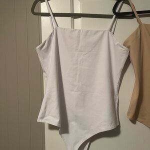 ReoRia Women's double lined Bodysuits in White only